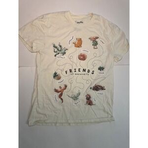 Harry Potter Friends at Hogwarts Graphic T Shirt Cream Size Medium